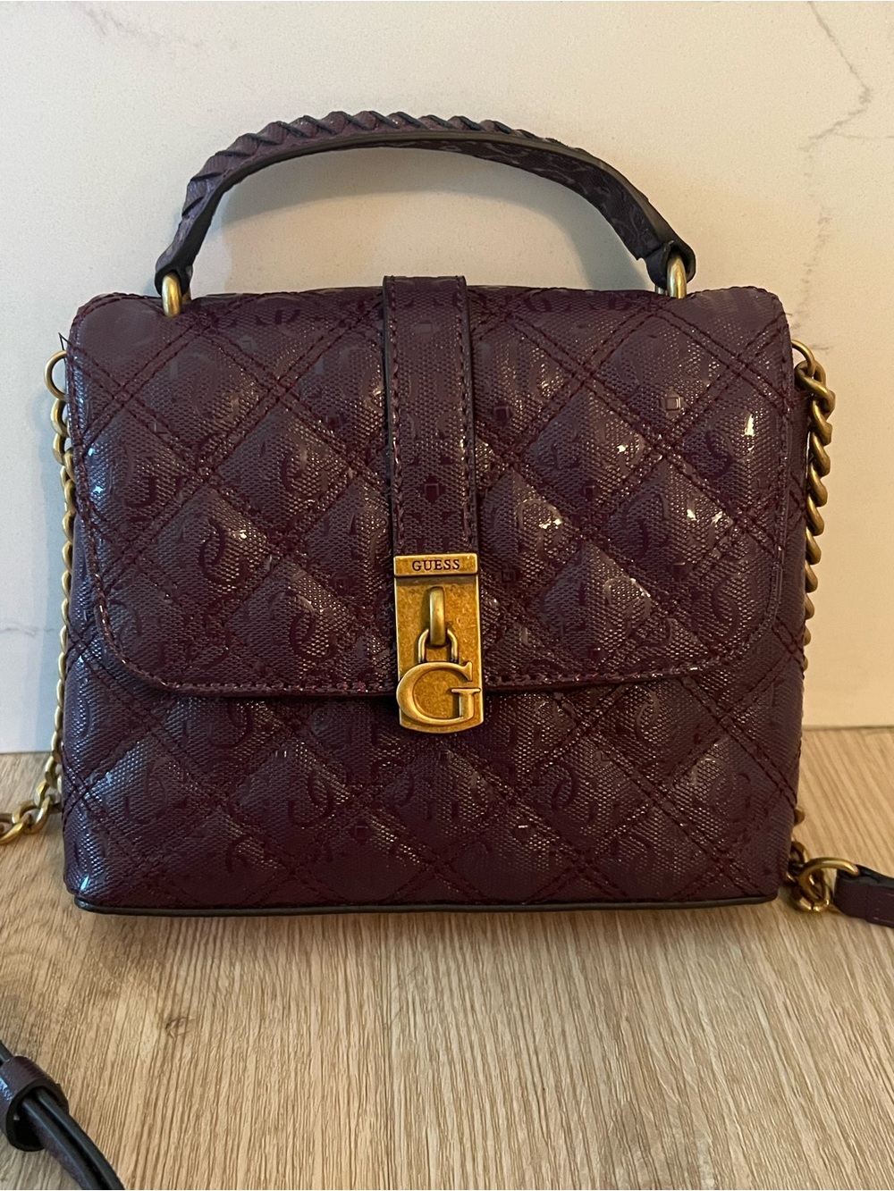 GUESS Quilted Crossbody with Gold Hardware